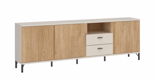 TV-Board - B ca. 200 cm, Kaschmir, Cremona Eiche Nachbildung