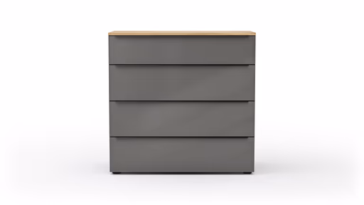 Kommode Colorado Beimöbel - BHT ca. 90x87x43 cm, Dunkelgrau, Griffe schwarz