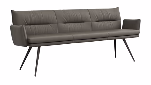 Bank Coscino - 3,5-Sitzer, inklusive Armlehnen, Leder, Schlamm