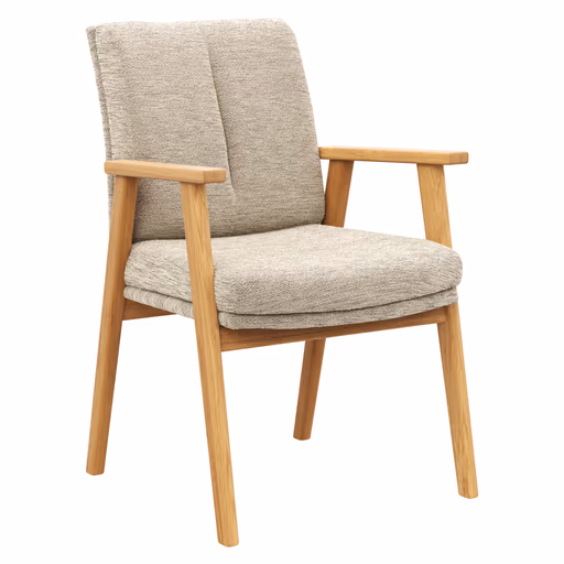 Armlehnstuhl Flore 2 - Stoff, Beige