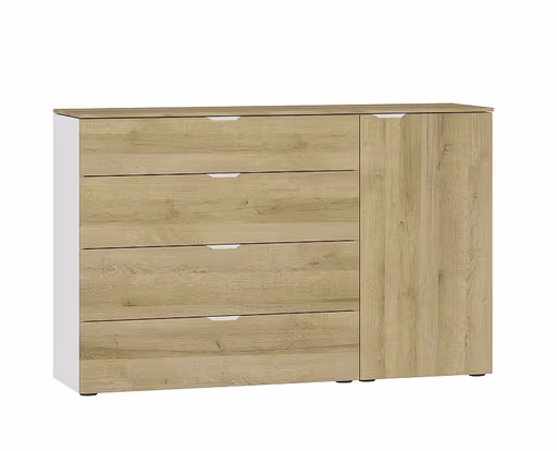 Kommode JOIN IT- Eiche Dekor, Weiß