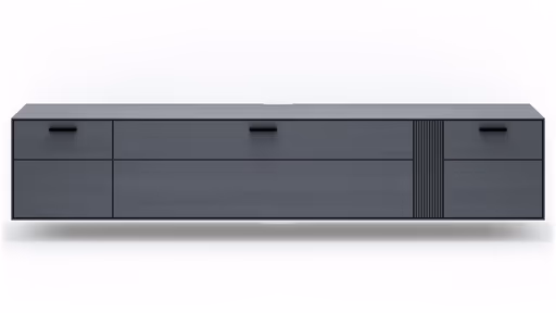 Lowboard Estana - Eiche massiv, Anthrazit 