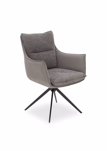 Armlehnstuhl MANDY - drehbar, Stoff, Graubeige