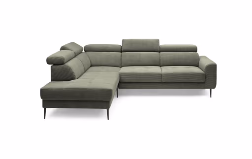 Ecksofa CHARIS - Ecke links, 2-Sitzer, Microfaser, Olive