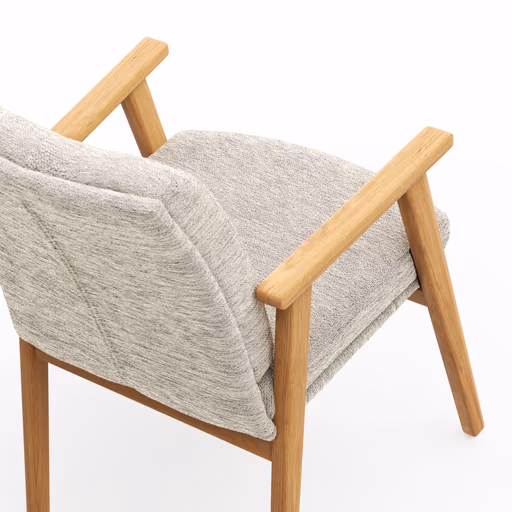 Armlehnstuhl Flore 2 - Stoff, Creme