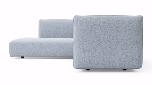 Ecksofa Motone - Ecke links mit 2,5-Sitzer, Stoff, Hellblau