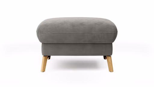 Hocker Maryville - LB ca. 74x74 cm, Stoff, Grau