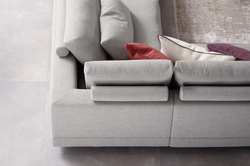 Ecksofa Cuneo - Longchair links, 2,5-Sitzer, Ecke rechts, Stoff, Hellgrau