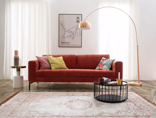 Couchtisch Svala M - Eisen, MDF, Glas, Schwarz