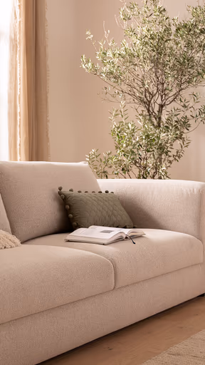 Sofa Stormy - 3-Sitzer, Stoff, Creme