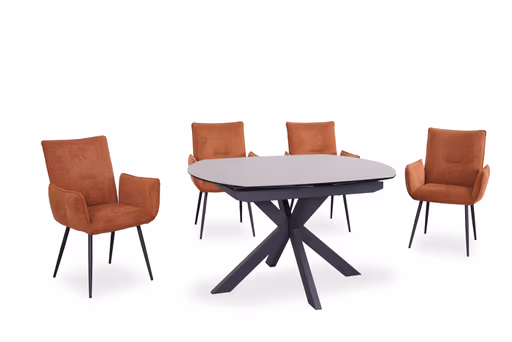 Esstisch MEGGIE - ausziehbar, LB ca. 130x100 cm, Glaskeramik, Grau