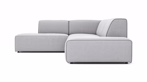 Ecksofa Elementos - Ecke links mit 1-Sitzer und Abschlusselement, Stoff, Hellgrau