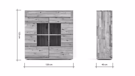 Highboard Cartago Soft - Astbuche massiv, natur geölt