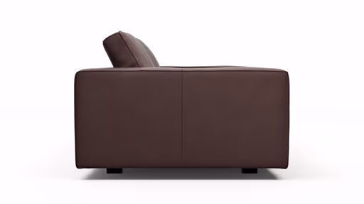 Sofa Aprino 1 - 3,5-Sitzer L, Dickleder, Dunkelbraun, Armlehne Block breit