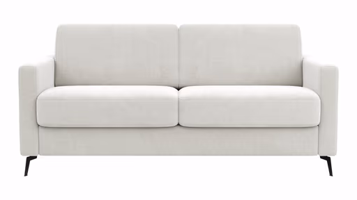 Schlafsofa Laredo - 2,5-Sitzer inkl. Schlaffunktion und Armlehne klappbar, Stoff, Offwhite