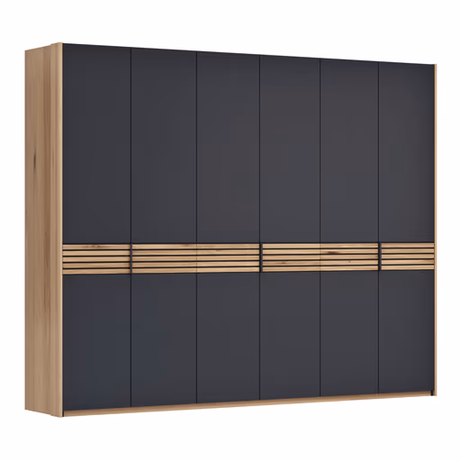 Drehtürenschrank Viana - B ca. 303cm, Lack, Anthrazit