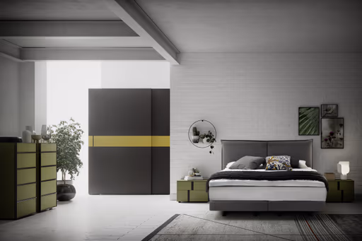 Schiebetürenschrank Loretto - B ca. 280 cm, Lack matt, Anthrazit