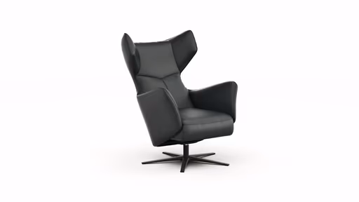 Sessel Noto Relax II - Rückenlehne verstellbar, Leder, schwarz