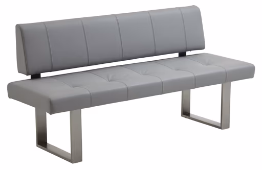 Design-Bank EM Zadar - Breite ca. 180, Leder, Hellgrau