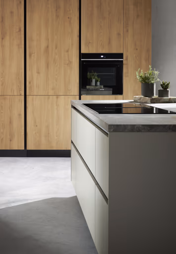 Inselküche 51.230 CO 5 525, Kaschmirbraun matt 