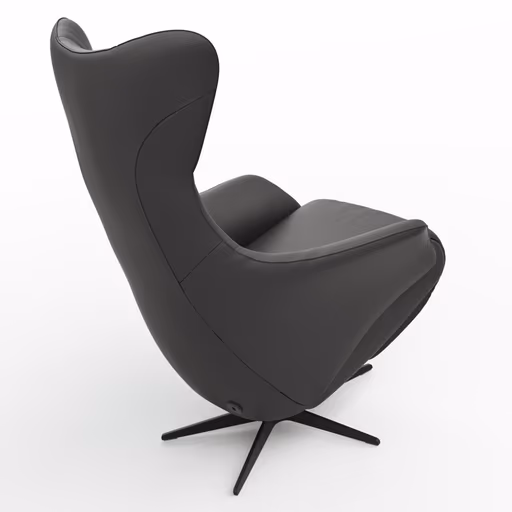 Relaxsessel Follina - Relaxfunktion (motorisch), Leder, Schwarz, Akku