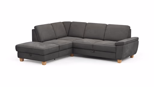 Ecksofa Sommerville - Ecke links mit 2,5-Sitzer, inkl. Schlaffunktion, Relaxfunktion (manuell), Stoff, Anthrazit
