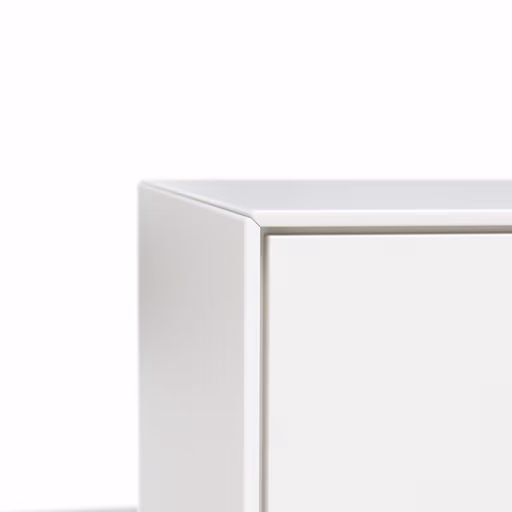 Highboard Edge - Lack weiß, auf Rollen