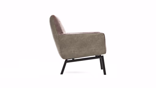 Sessel Matina - Größe M, Leder&Stoff, Dunkelbraun, Mauve