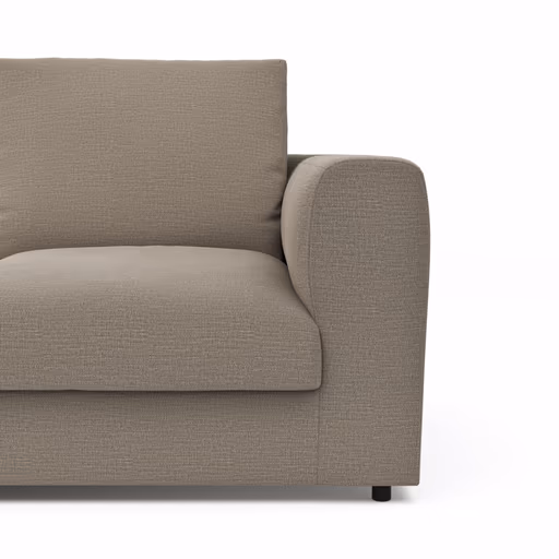 Ecksofa Stormy - Longchair links mit 2,5-Sitzer, Stoff, Graubeige
