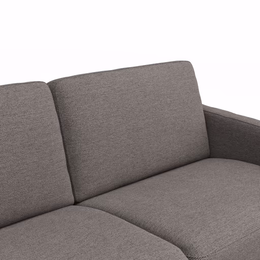 Ecksofa Nuoro - Longchair links mit 2-Sitzer inkl. Schlaffunktion und Bettkasten, Stoff, Grau