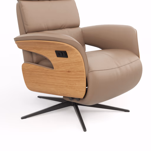 Relaxsessel Amila - Größe S, inkl. 2-motorischer Relaxfunktion und Kopfteilverstellung, Leder, Rauchbraun