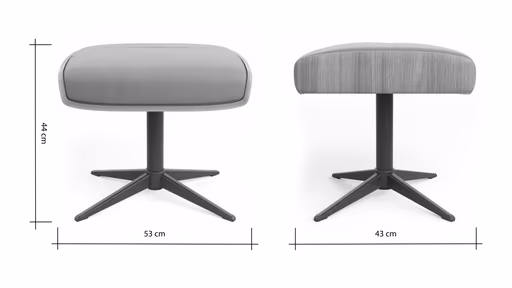 Hocker Amila - Größe M, Leder, Rauchbraun