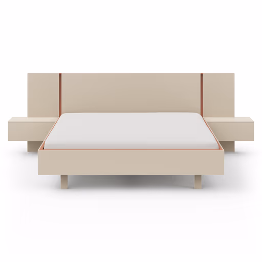 Bettanlage Matera - Lack, Creme, Absetzung, Pfirsich