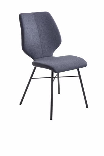 Stuhl Penthouse - Stoff, Steingrau, 4 Fuß, Anthrazit