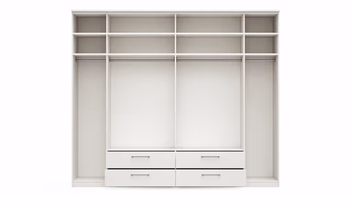 Drehtürenschrank Viana - B. ca. 270 cm, Lack, Weiß