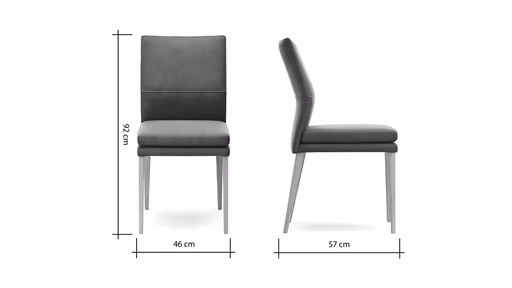 Stuhl Carry - Leder, Dunkelgrau