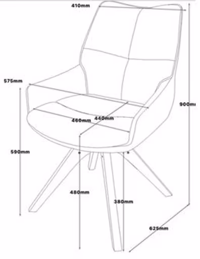 Armlehnstuhl MATTEA - drehbar, Stoff, Braun