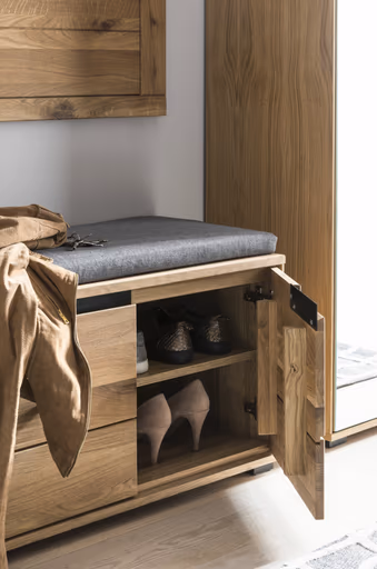 Garderobenbank- Eiche, Massiv