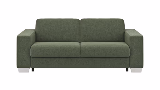 Sofa Nuoro - 2,5-Sitzer inkl. Schlaffunktion, Armlehne breit, Stoff, Olivgrün