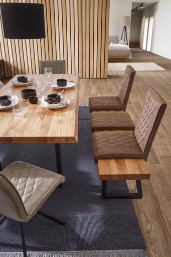 Holzbank Clifton - Breite ca. 200cm, Wildeiche massiv, natur