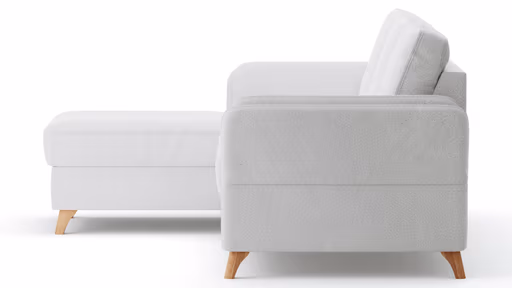 Ecksofa Vayra - Longchair links mit 2,5-Sitzer rechts, Stoff, Offwhite