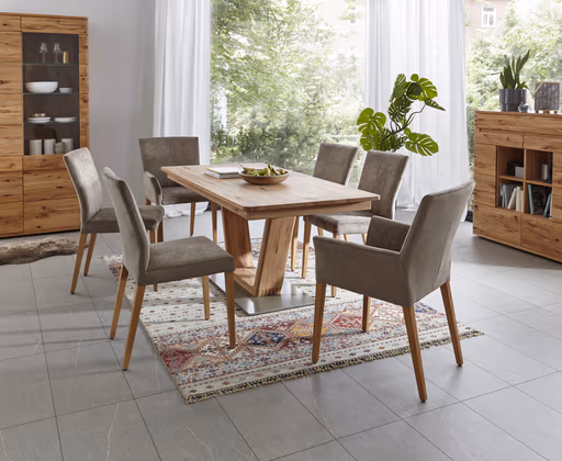 Stuhl Edmonton - Stoff, Graubraun