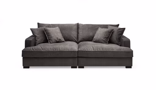 Megasofa - 2,5-Sitzer, Stoff, Schwarz
