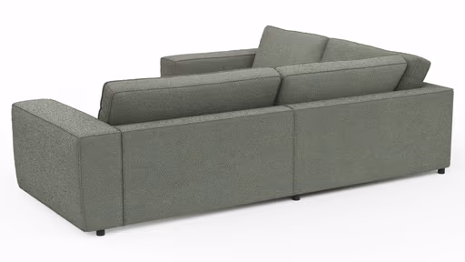 Ecksofa Lilaia - 1,5-Sitzer Tief, Ecke, 2-Sitzer rechts, Stoff, Olivgrün