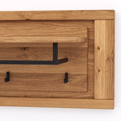 Garderobenpaneel Farmingdale - Eiche massiv, natur geölt