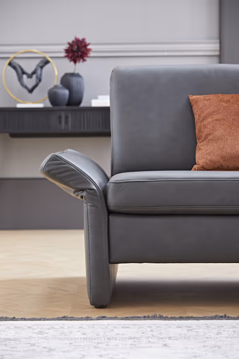 Sofa Arima - 2-Sitzer, Leder, Anthrazit