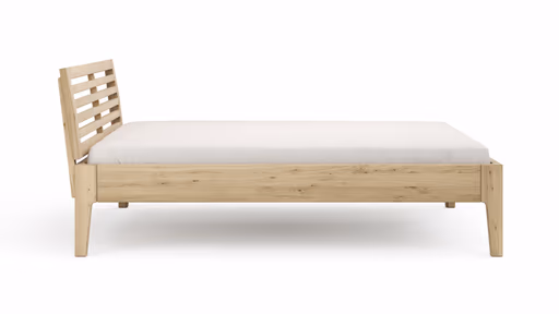Bettgestell 1660 - Liegefläche ca. 160x200 cm, Wildeiche massiv, bianco geölt