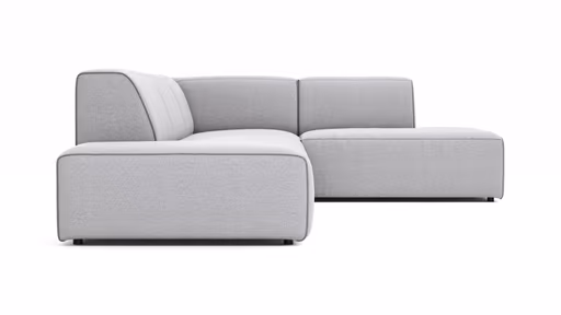 Ecksofa Elementos - Abschlusselement mit 1-Sitzer und Ecke rechts, Stoff, Hellgrau