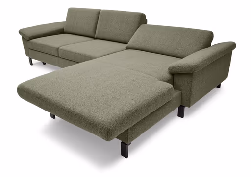 Ecksofa CALM MOVE - Ecke rechts inkl. Schlaffunktion, Microfaser, Grün
