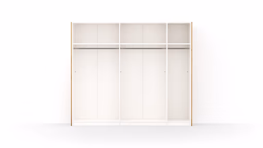 Schwebetürenschrank Colorado - B. ca. 257 cm, Eiche, Glas Graugrün